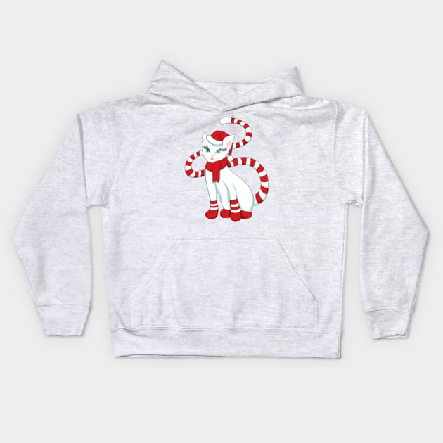 Cat In Christmas Mood Kids Hoodie by Boriana Giormova